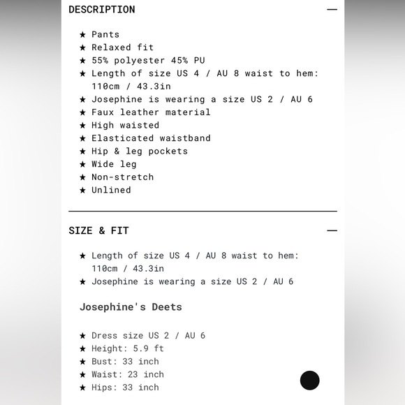 Lista Faux Leather Elastic Pocket Pants Black - Picture 5 of 10